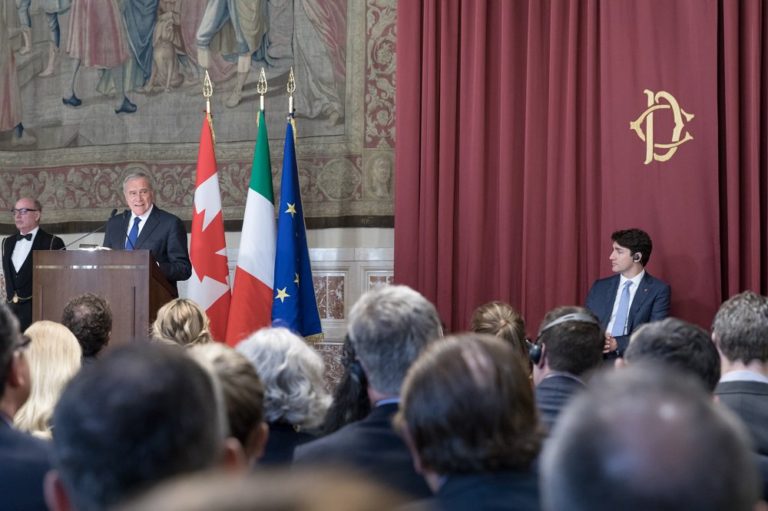 Conferenza del Primo Ministro del Canada Justin Trudeau